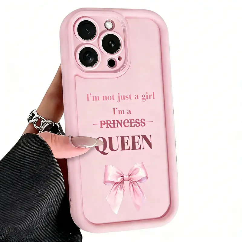 Pink Queen Design Shockproof Silicone TPU Smartphone Case - Heavy Duty Protection, Non-Slip, 2D Printing, Lens Protector, Raised Edges, Durable Phone Accessory for iPhone 17 Pro Max,16,16e,15,14 Plus,13,12 Mini,11,X,XS (Gift Option), Casing