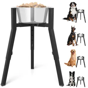 Height Adjustable Dog Bowl Stand for Extra Large Dogs,Elevated Dog Bowls for 21-32 cm Wide Food Bowls,Metal Dog Bowl Holder(Bowl Not Included)