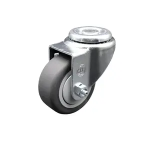 Service Caster SCC-BH20S314-TPRB Thermoplastic Rubber Swivel Bolt Hole Caster, Zinc Plated Finish, 3x1.25 in. Gray Wheel, 210 lbs Load Capacity, Grease-Resistant for Carts & Equipment