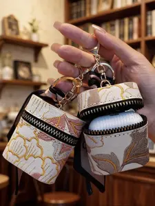 Mini Embroidered Earphone Case Wallet, Unique Fashionable Versatile National Style Earphone Cover, High-End Small Bag Accessory