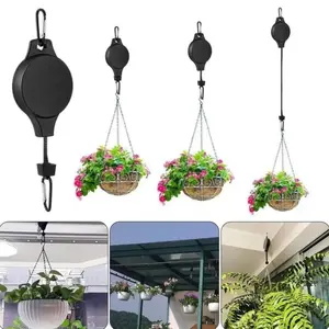 1pc Gardening Plant Hooks Adjustable Hangable Retractable Elevating Hanging Basket Bird Cage Bird Feeder Planter Hooks Home Hanging Tools