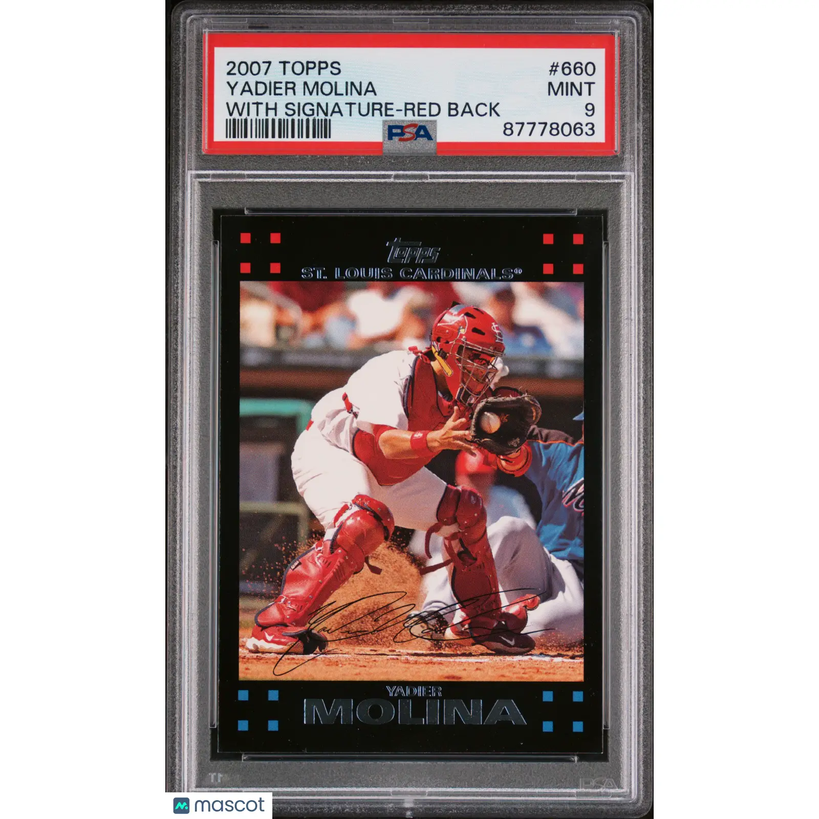 Yadier Molina PSA 2007 Topps RED BACK #660 9 87778063 Highest Graded