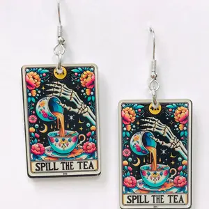 Spill the tea acrylic earrings