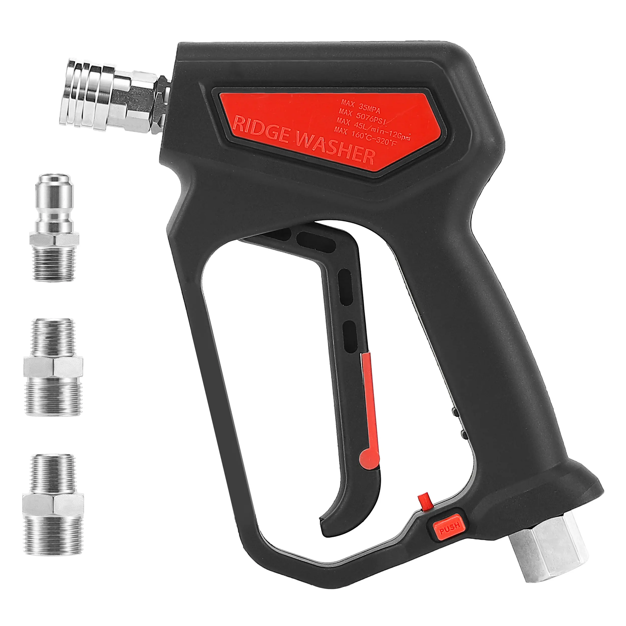 RIDGE WASHER High-Pressure Wand, 5000 PSI 12 GPM Automotive Car Wash Equipment with 1/4" & 3/8" Quick Connectors, M22-14 mm & M22-15 mm Fittings for Auto Detailing, Father's Day Gift, Stainless Steel, Car Foam Sprayer, Auto Detailing Supplies