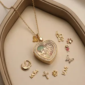 GIVE– Memory Treasure Box Necklace: Dual-Sided Transparent Design, Hypoallergenic Copper with Fade-Resistant Finish, Top Valentine's Day Gift Choice Modern Versatile Accessories