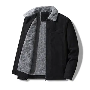 Men’s Autumn and Winter Loose Jacket, Windproof Warm Fleece Coat with Two Front Pockets, Suitable for Cold Weather, Comfortable at Home, Trendy and Stylish Fleece Lined Jacket for Autumn and Winter