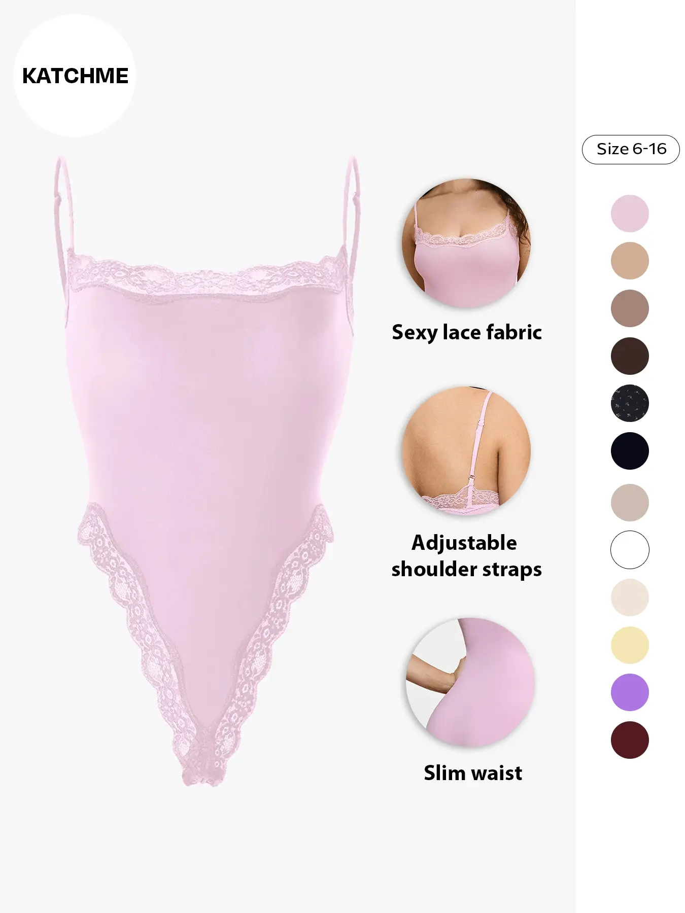 Women's Sexy Solid Color Spaghetti Strap Lace Trim Shaping Body Sculpting Curve Hugging Compression Waist Trainer Bodysuit - TikTok Shop Women's Sexy Solid Color Spaghetti Strap Lace Trim Shaping Body Sculpting Curve Hugging Compression Waist Trainer Bodysuit - TikTok Shop