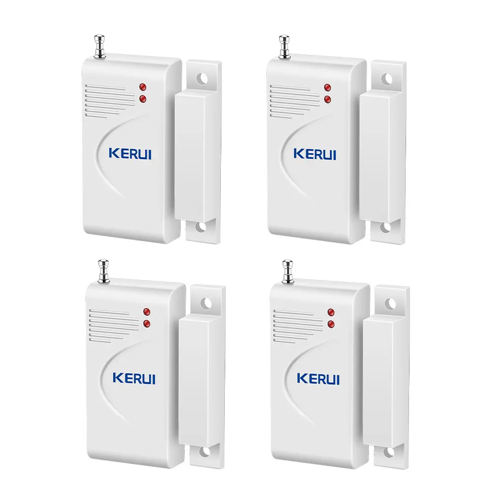 KERUI 433MHz Wireless Door Window Sensor Alarm, Magnetic Contact Detector for Home Security System, Compatible with 433MHz Alarm Host/Panel/Siren, 100m Transmission, 12V Battery Included, for Door, Window, Cabinet, Drawer