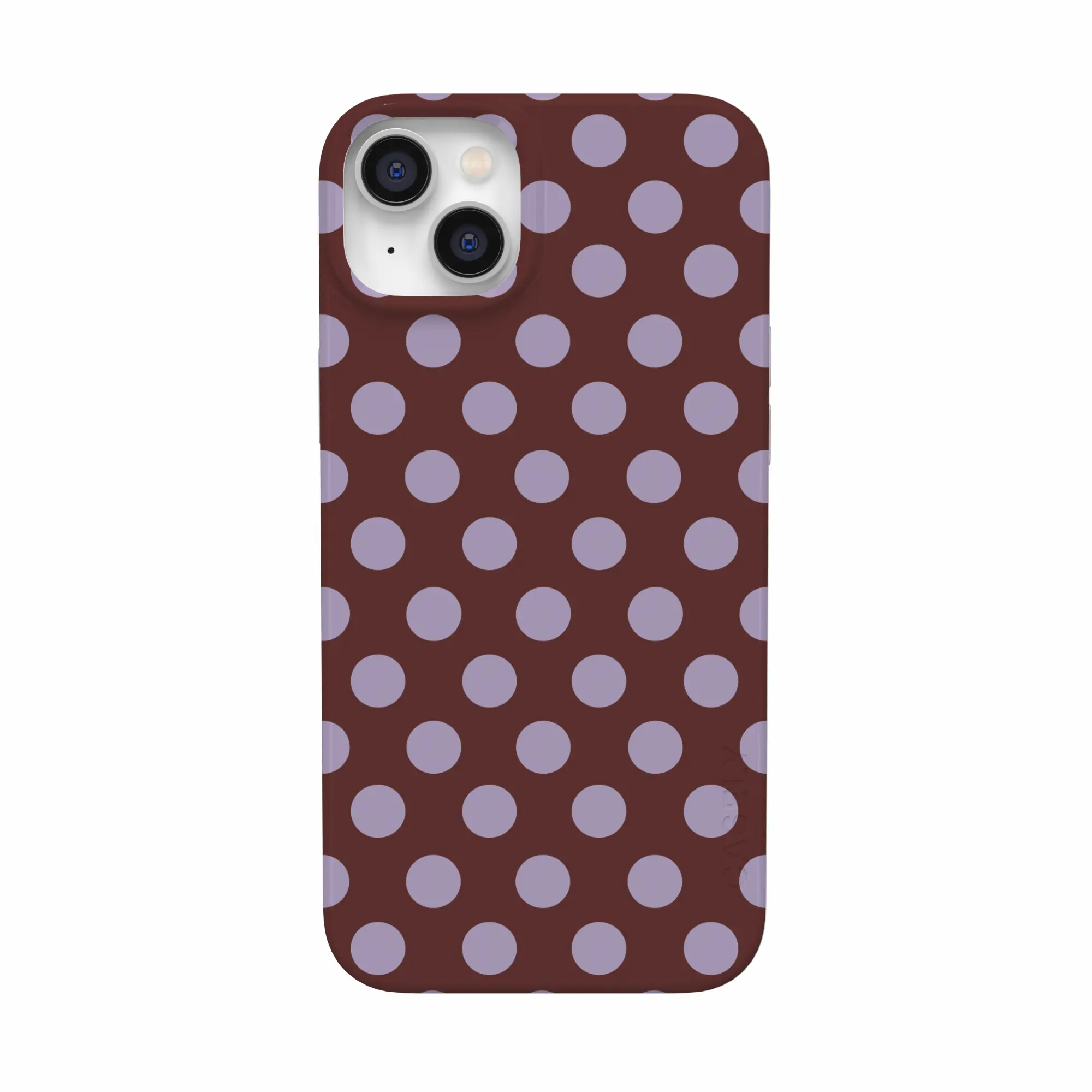 Casely iPhone 14 Plus Case | Spotted in SoHo | Burgundy Polka Dot | Compatible with MagSafe | Classic Ultra Thin Design
