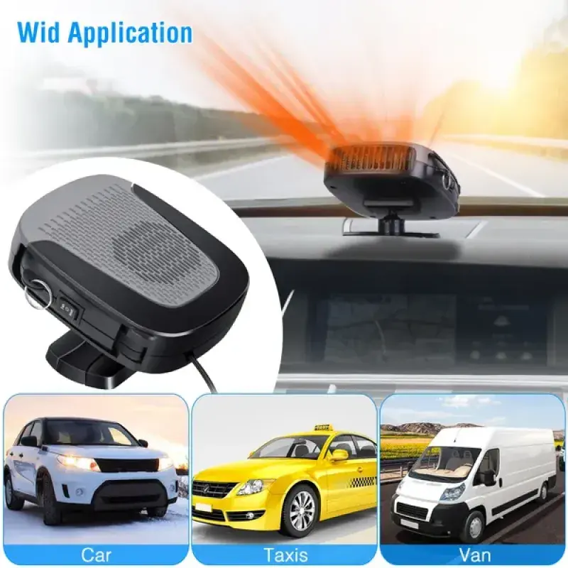 12V Portable Car Heater, 150W Auto Windshield Defroster Demister Fan, 2-in-1 Heating & Cooling Car Electronics Accessory