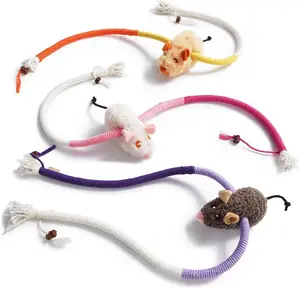 3 Pack Cat Chew Ropes with Cat Herb Filling Rats, Strong Braided Ropes & Gall Fruits, Natural Stimulation for Cats, Kicking & Teething Toys for Cats