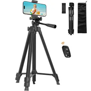 Portable Phone Tripod, Lightweight Phone & Camera Mount Tripod Stand with Remote & Phone Holder, Cellphone Tripod Compatible with iPhone 16 Pro Max/15 Pro/Samsung/DJI/GoPro