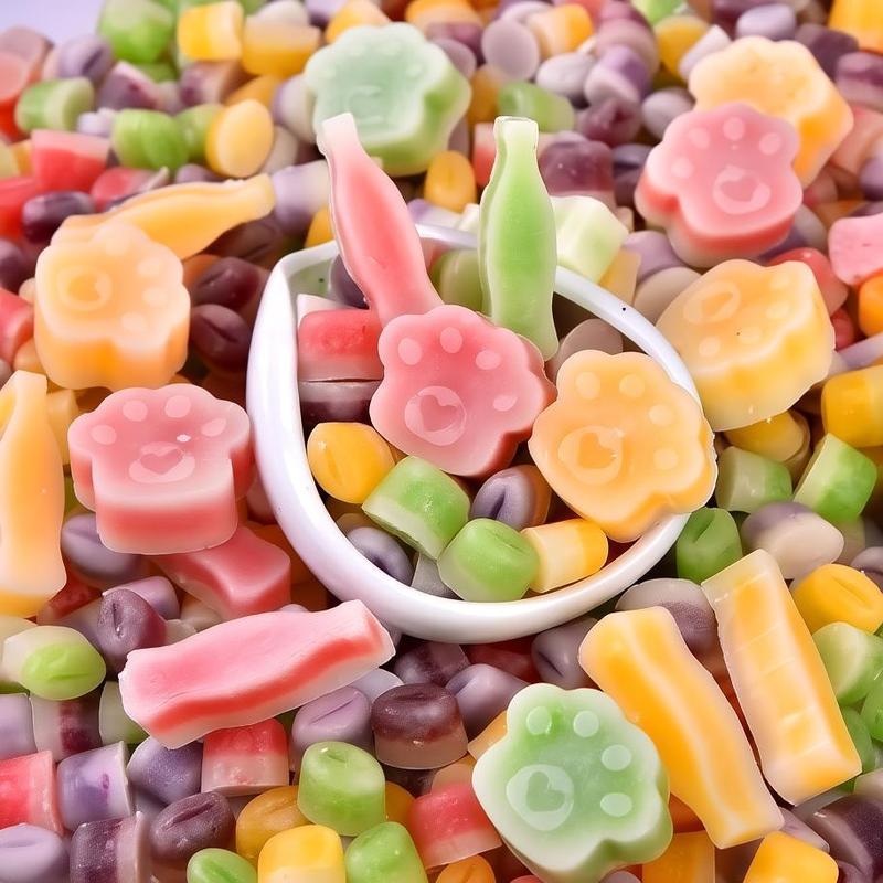 Bonbon Wax Bottle Candy - Cartoon Cat Paws Flowers & Butterflies in Blueberry Strawberry Cranberry Grape Mango Flavors Perfect for Photos & Gifts TikTokShop Black Friday Special Weird But Addictive: Wax Bottle Candy