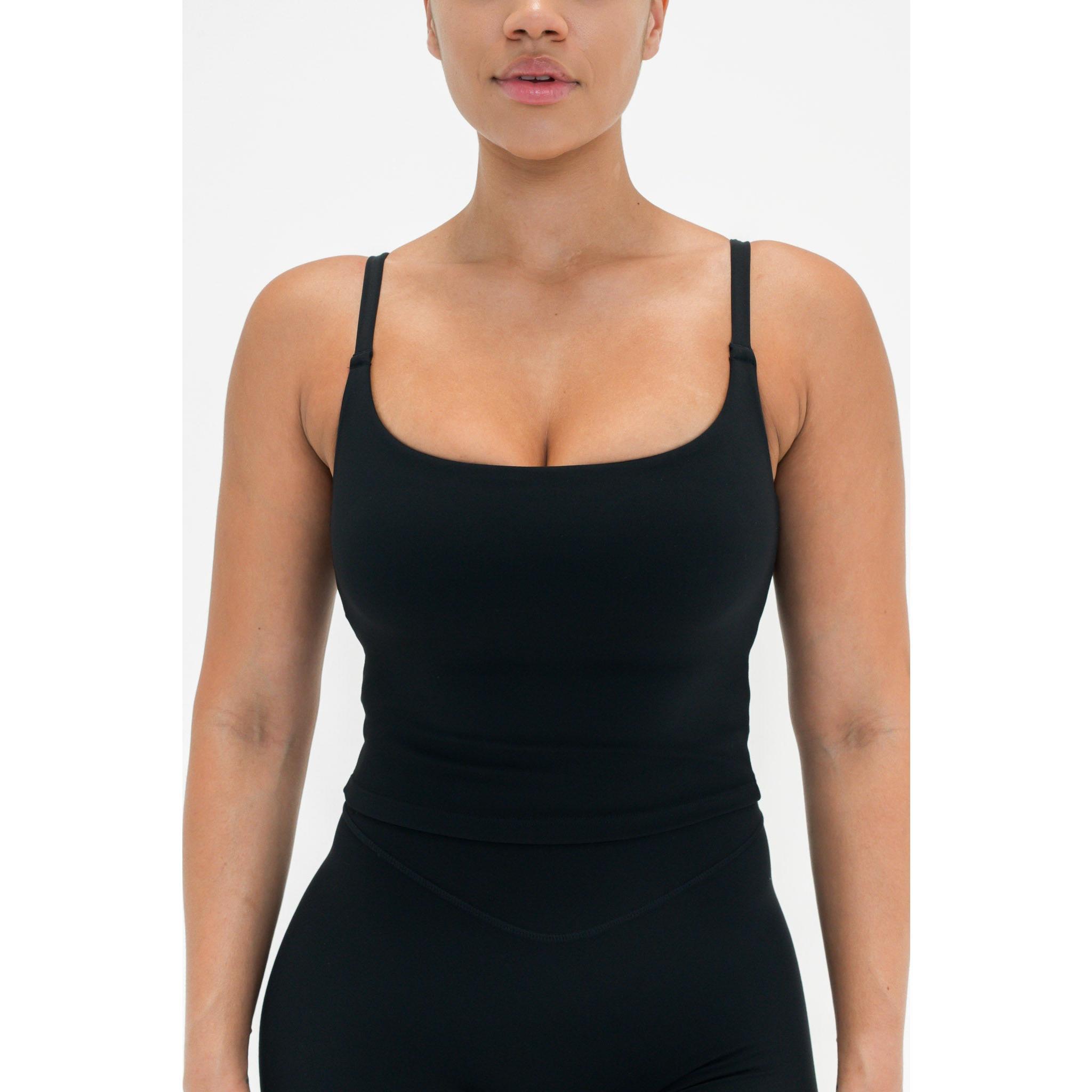 Cloud II™ Scoop Tank - Midnight Black Compression Top for Comfort and Workout in Medium Weight