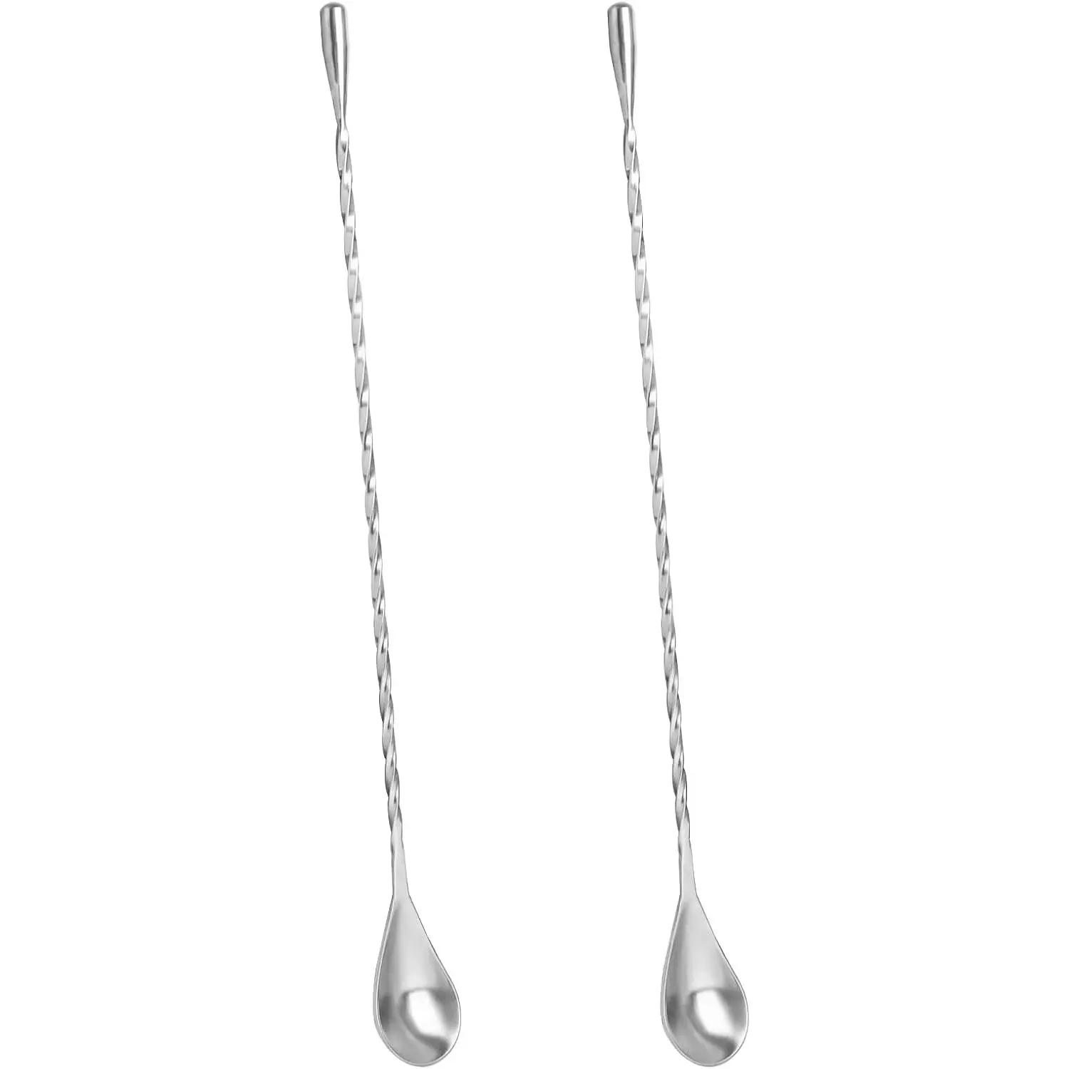 2 Pack Bar Spoon  Mixing Spoon  12'' Long Stainless Steel  Stirrers with Polished Surface