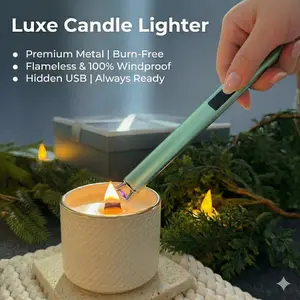 Premium Aluminum Candle Lighter with Built-in USB | Luxe Electric Plasma Arc for Aromatherapy & Home Decor. Sleek Windproof Flameless Gadget. Aesthetic Gift for Housewarming & Wellness.