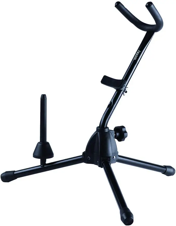Alto/Tenor Saxophone Stand with Detachable Flute/Clarinet Holder, Adjustable Portable Stand for Alto Saxophone, Tenor Saxophone, Clarinet & Flute. Folding , Easy to Assemble and Disassemble.