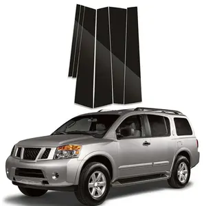 For Nissan Armada 2005-2015, 6pcs/Set Gloss Black Pillar Posts Door Side Window Cover Trim Decal Car Decorative Sticker