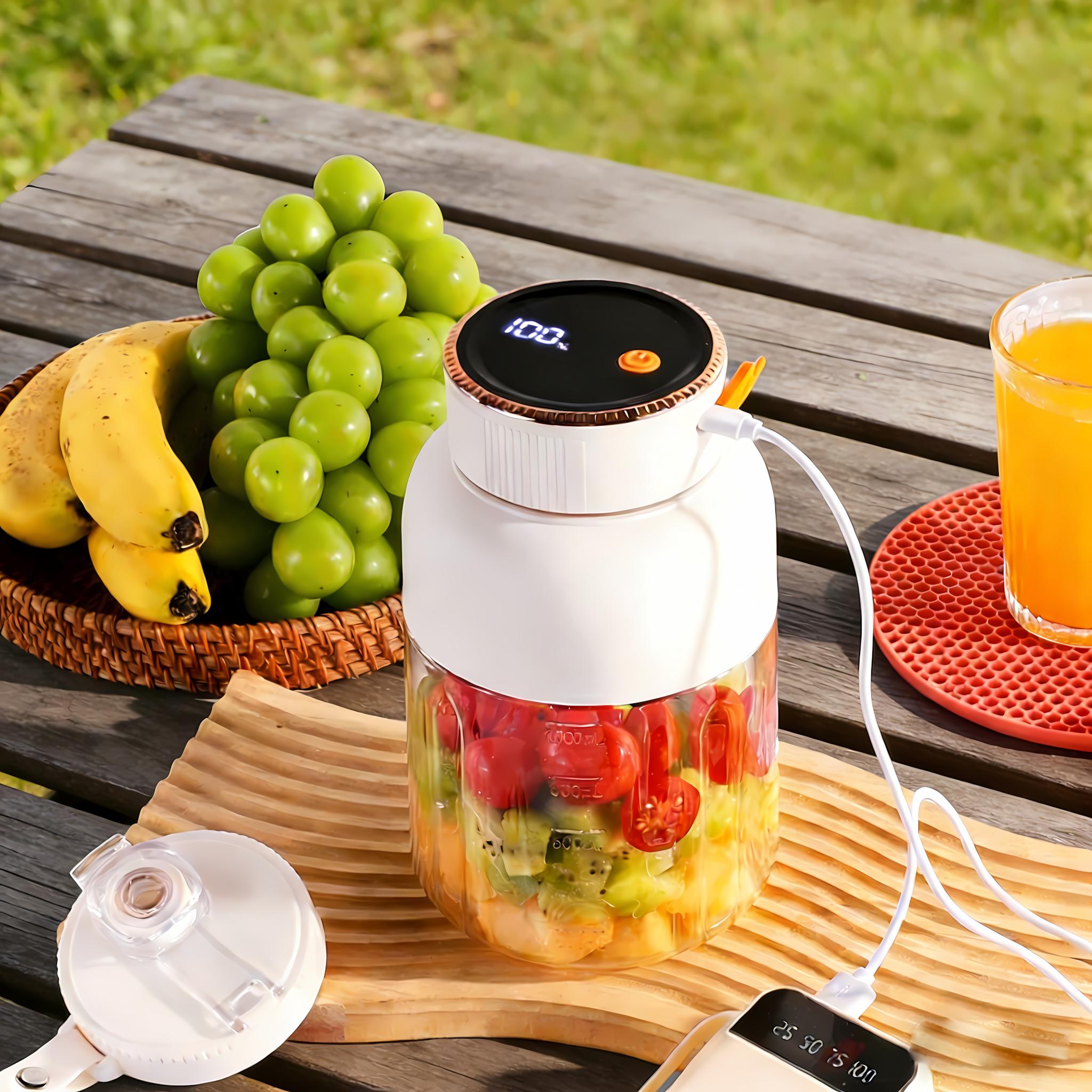 Compact mini blender for busy life. USB rechargeable & cordless, quickly makes smoothies, vegetable juices perfect for daily use or parties. Leak-proof with drinking lid, ideal for travel, gym, school, office & gatherings. High-speed blades, easy to clean