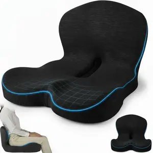 1 Pc Integrated Seat Cushion with Backrest, Ergonomic Memory Foam Support, Comfortable for Office Workers, Drivers & Students, Suitable for Chair, Car & Home