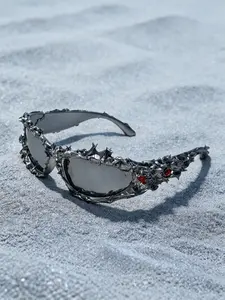 Unisex Trendy Sunglasses, Random Effect Design, Plastic Frame, All-Season Outdoor Party Accessory, Perfect for Cycling & Streetwear