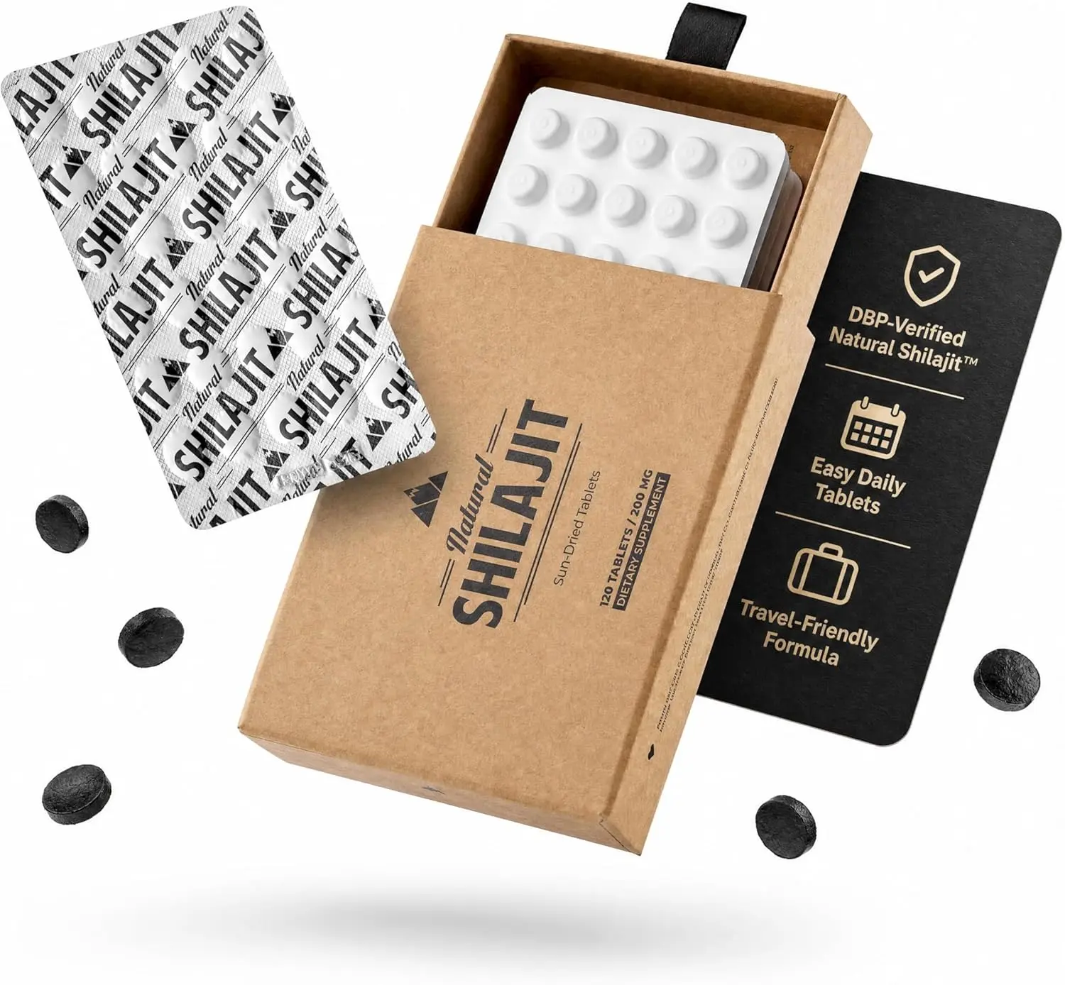 Natural Shilajit Tablets – 120 Dry Drops 100% Pure Shilajit for Men & Women with Fulvic Acid & 85+ Trace Minerals for Peak Physical & Mental Performance, Immune Health & Detox (4 Month Supply)