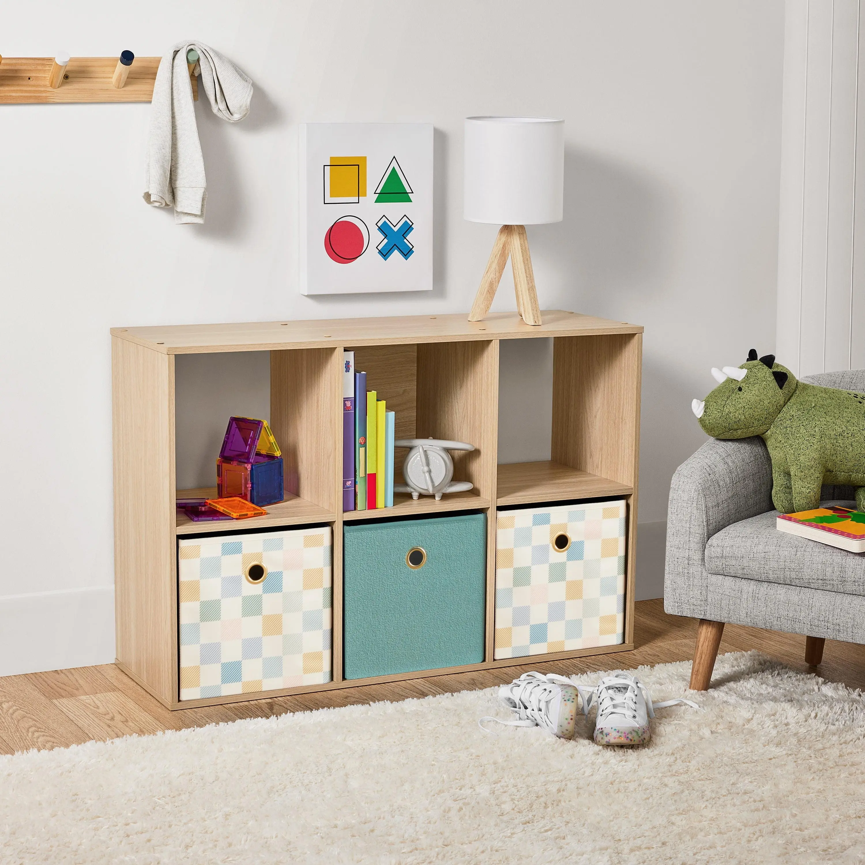 Mainstays 11-Inch 6-Cube Storage Organizer - Compact Shelving Unit for Home & Office Use