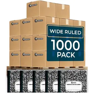 1000 Pack (Pallet) Composition Notebooks Bulk, Wide Ruled, Pallet of Notebooks, 200 Pages (100 Sheets), 9-3/4 x 7-1/2, Bulk Notebooks for School, Bulk Office Notebooks, 4-7 Days Transit