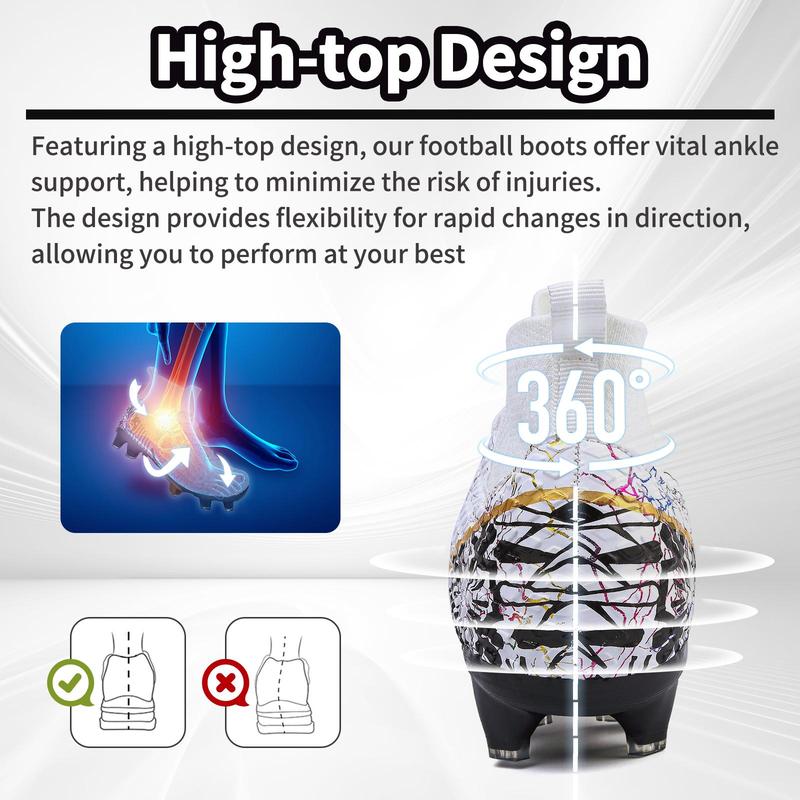 Mens Womens Soccer Cleats Youth Soccer Shoes Football Shoes High-Top Football Cleats Outdoor/Indoor Athletic Shoes Sneakers