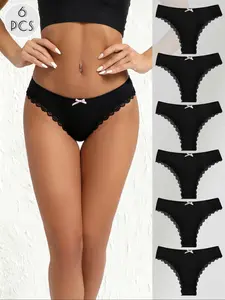 Women's Fashion Underwear Set, Lace Low Waist Design, Seamless Polyester Blend, Comfortable Fit, Casual Special Occasion, Trim Lace Panty