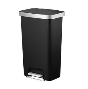 11.9 Gallon Kitchen Trash Can, Plastic Step-On Kitchen Trash Can