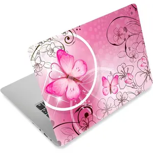 Pink Butterfly11.6 13 13.3 14 15 15.6 inches Netbook Laptop  Sticker  Protector Cover Decal FY-NEK-009