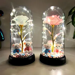 Colorful Light Up Rose Night Glow Plastic Cover Gift for Women, Perfect for Valentine's Day, Christmas, Mother's Day, Birthdays & Weddings, Decorative LED Light