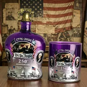 Commemorative 250th Anniversary Liquor Bottle, Patriotic Home Bar Decor, Collectible Item, Perfect for Enthusiasts and Lovers of History