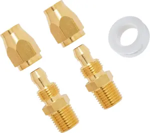 1/4" Brass Air Hose Repair Fittings – Reusable NPT Barbed Splicer Connectors for PU & PVC Compressor Hose (2 Pack)
