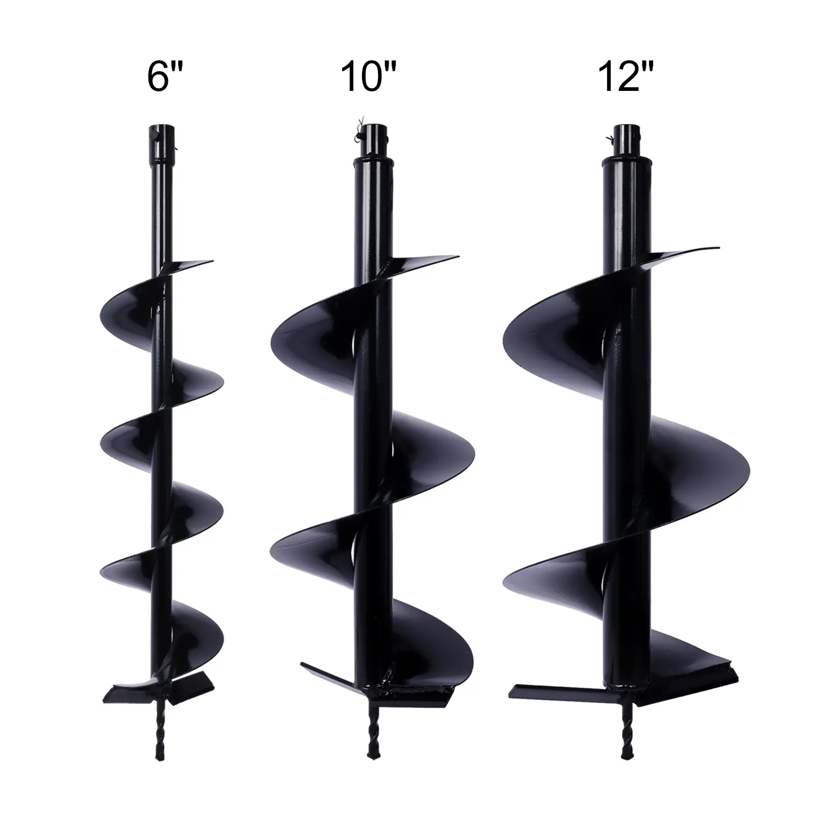 Auger Drill Bit for Planting Hole, Bulb Bedding Digging Post Hole Planting Tool for 3/4" Shaft Auger,Hole Digger Replacement Auger Bits Earth Auger Digging Bit 6IN+10IN+12IN