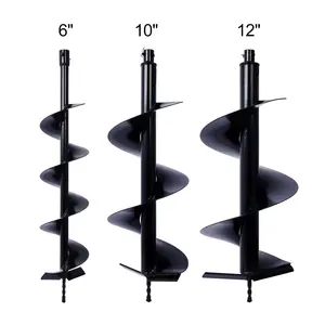 Auger Drill Bit for Planting Hole, Bulb Bedding Digging Post Hole Planting Tool for 3/4" Shaft Auger,Hole Digger Replacement Auger Bits Earth Auger Digging Bit 6IN+10IN+12IN