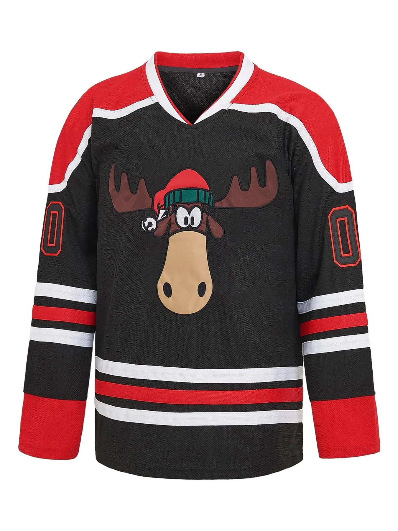 Men's Griswold #00 Hockey Jersey, Christmas Vacation Movie Athletic Top with Stitched Moose Logo, Letters & Numbers, Athleisure Breathable Clothes