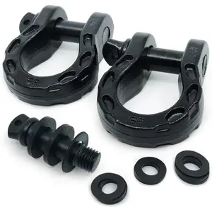 Mega Shackles ® - Black (2PK) | Forged Carbon Steel | 68,000 lbs MBS (16,000 lbs WLL) | Off-Road Recovery Anchor Points