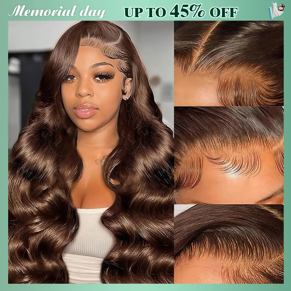 CheetahBeauty 200% Density #4 Chocolate Brown/ #1 Jet Black 13x6 Body Wave Lace Front Wig Transparent Lace Wig #SummerWins #DealsForYouDays