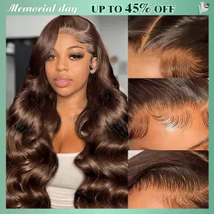 CheetahBeauty 200% Density #4 Chocolate Brown/ #1 Jet Black 13x6 Body Wave Lace Front Wig Transparent Lace Wig #Summervibes #weeklydeals