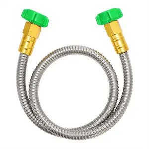 Short Garden Hose, Metal Leakproof Leader Hose, 304 Stainless Steel Flexible Hose for Outdoor Garden Watering 3Ft