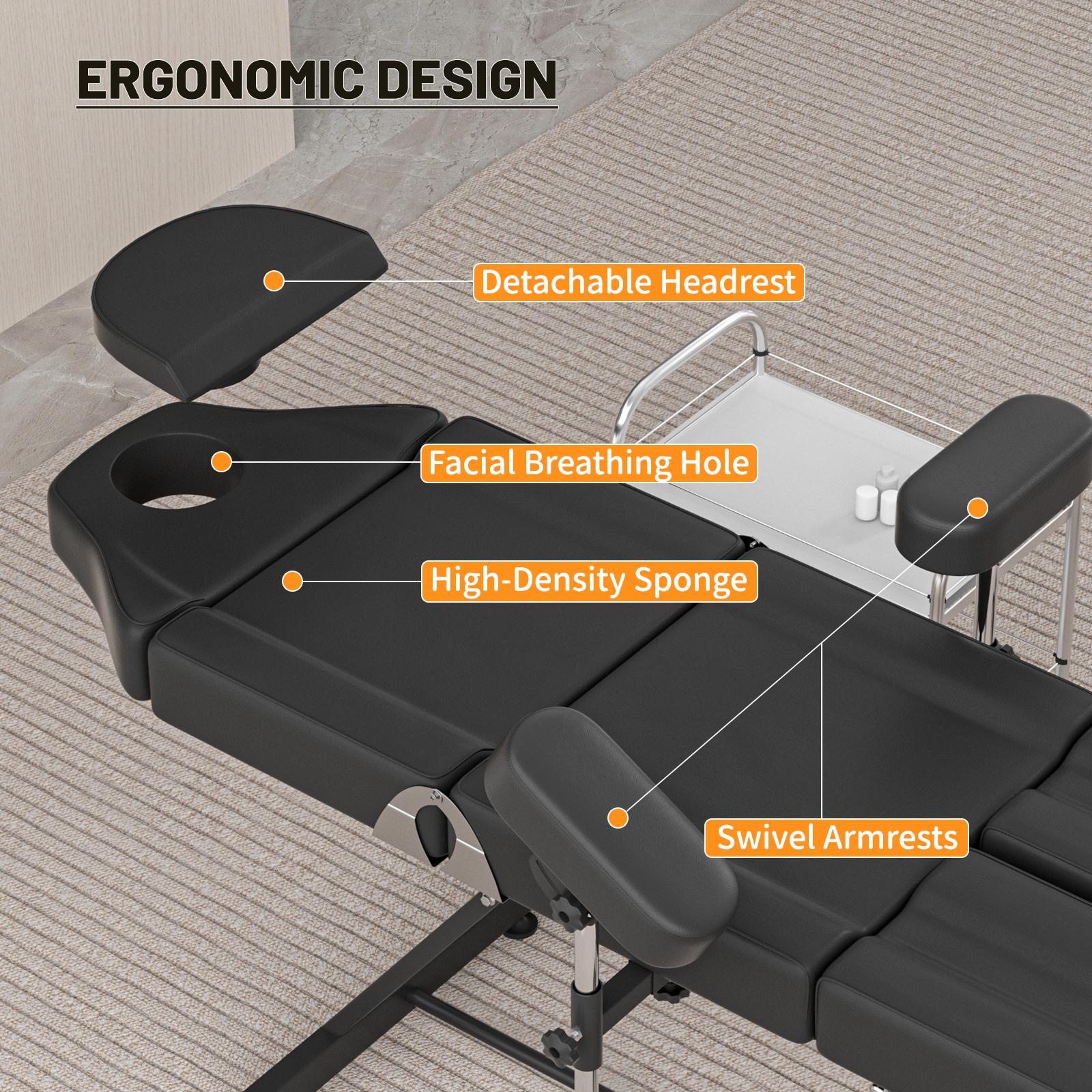 Tattoo Chair Client Facial Lash Bed Heavy Duty Adjustable Esthetician Table Swivel Armrests Lash Bed Tattoo Bed Hydraulic Stool Spa