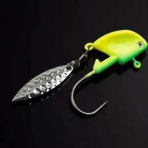 360° Spiral Bionic Rotating Spoon Hard Bait Set - Precision-Cast Stainless Steel Anti-Rust Willow Blades, Treble Hooks for Salt/Freshwater, Trout Bass Pike, 5 Sizes, High Sensitivity Jigging Design