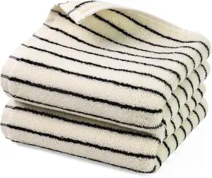 Black and White Striped Hand Towels for Bathroom,  Kitchen Decor, Guest Use, Adults & ,  Cotton, 14 x 29