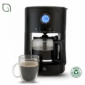 Willow 12 Cup Coffee Maker - Eco-Friendly Recycled PC Plastic with Digital Timer for Refined Design & Sustainable Brewing