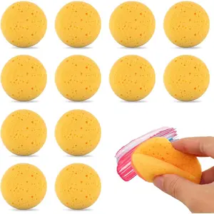 12 PCS Round Pottery Sponges for Clay & Painting- 2.8 Inch Durable Synthetic Sponges, Elasticity Ceramic Clay Sponge, Round Cleaning Water Absorption Soap Sponge for Crafts Household Use and More