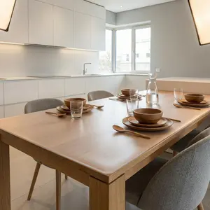 Heavy Duty Clear Table Protector 1.5mm Thick Waterproof Scratch Resistant Square PVC Table Cover Mat for Dining Kitchen Living Room Tabletop Protection Easy Wipe Clean BPA Free Custom Cut Plastic Mat