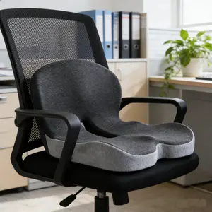 Orthopedic Seat Cushion, Ergonomic Design, High Density Memory Foam, Waist Support, Anti-Slip, Breathable, Washable Cover, Long Sitting Comfort, Removable Washable Slipcovers