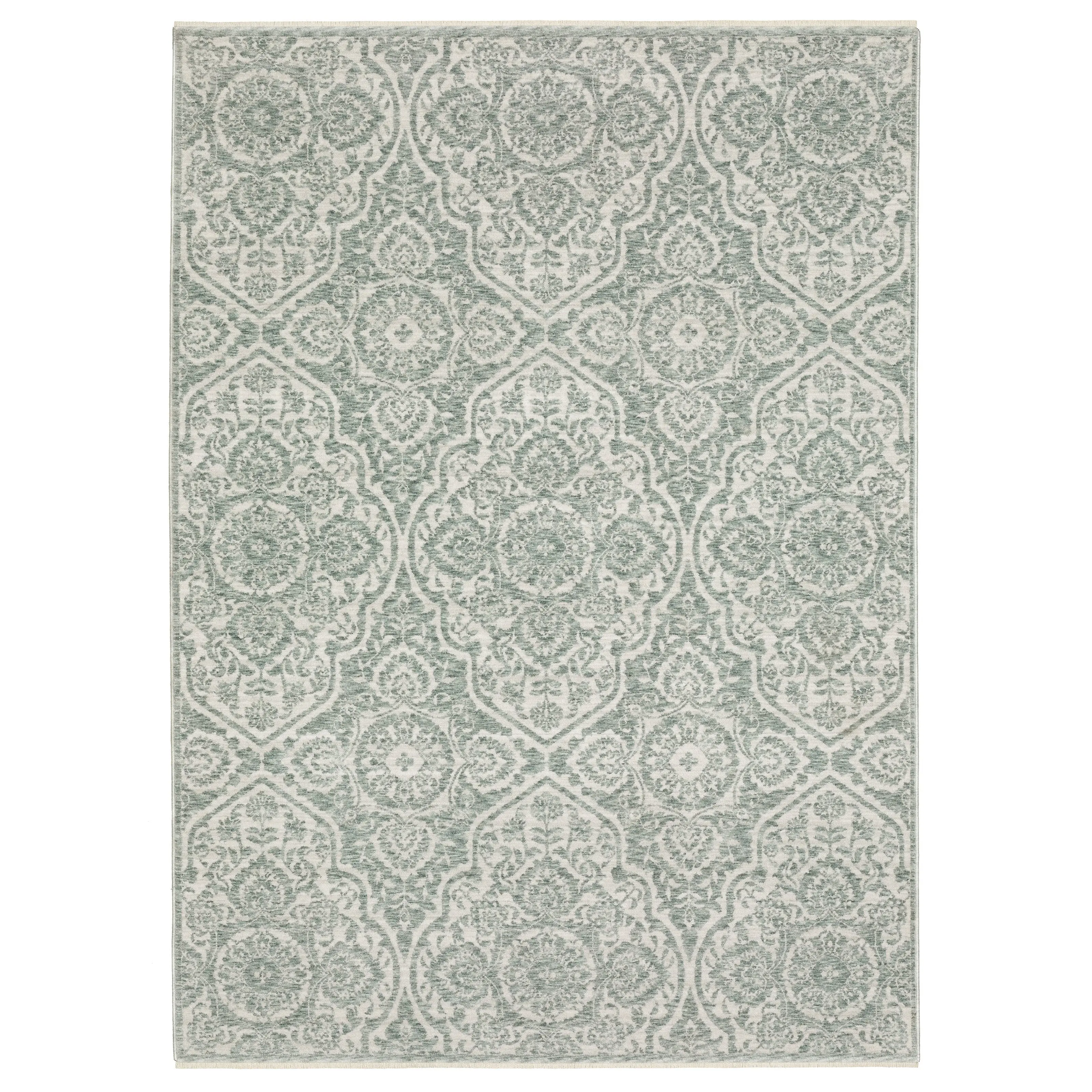 Oriental Weavers Echo ECH02 Green Ivory Traditional Machine Woven Rug